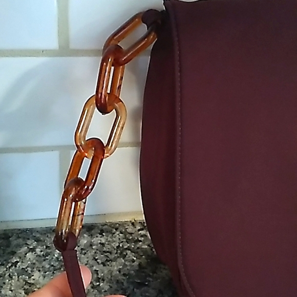 Valerie Steven's Deep Purple Chain Detail Bag. - Picture 2 of 14